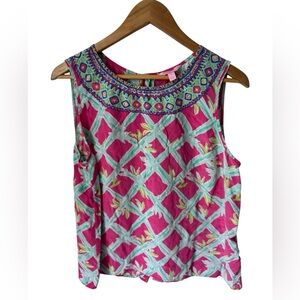 Lilly Pulitzer Iona Shell 100% silk tank top
